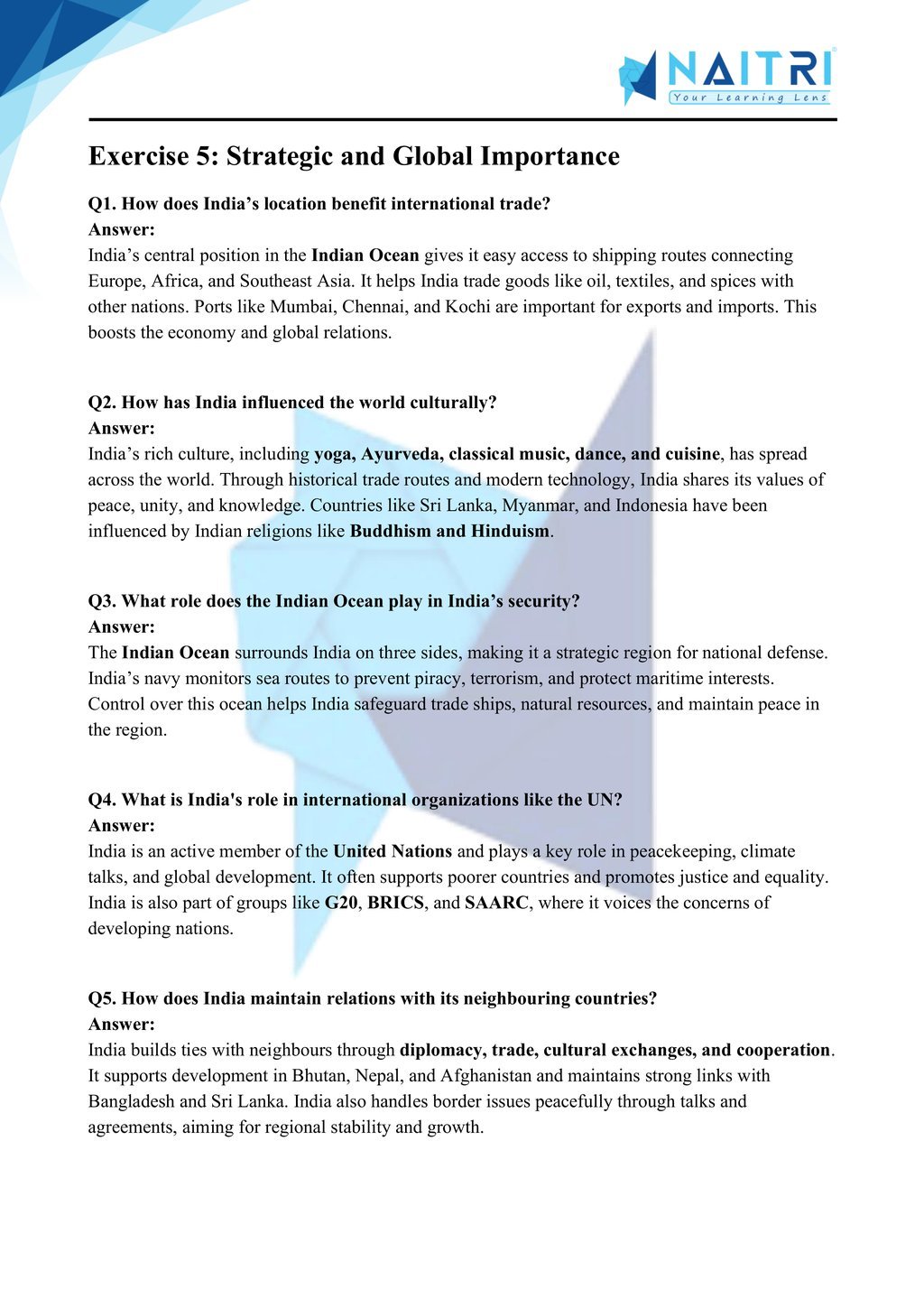 ncert solutions for class 9 geography chapter 1 - india: size and location part 5