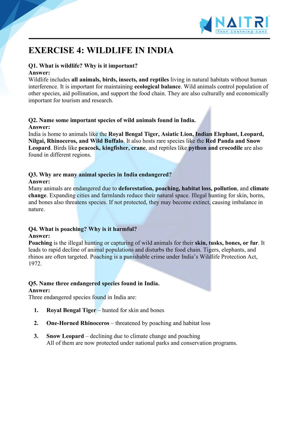 ncert solutions for class 9 geography chapter 5 - natural vegetation and wildlife part 4