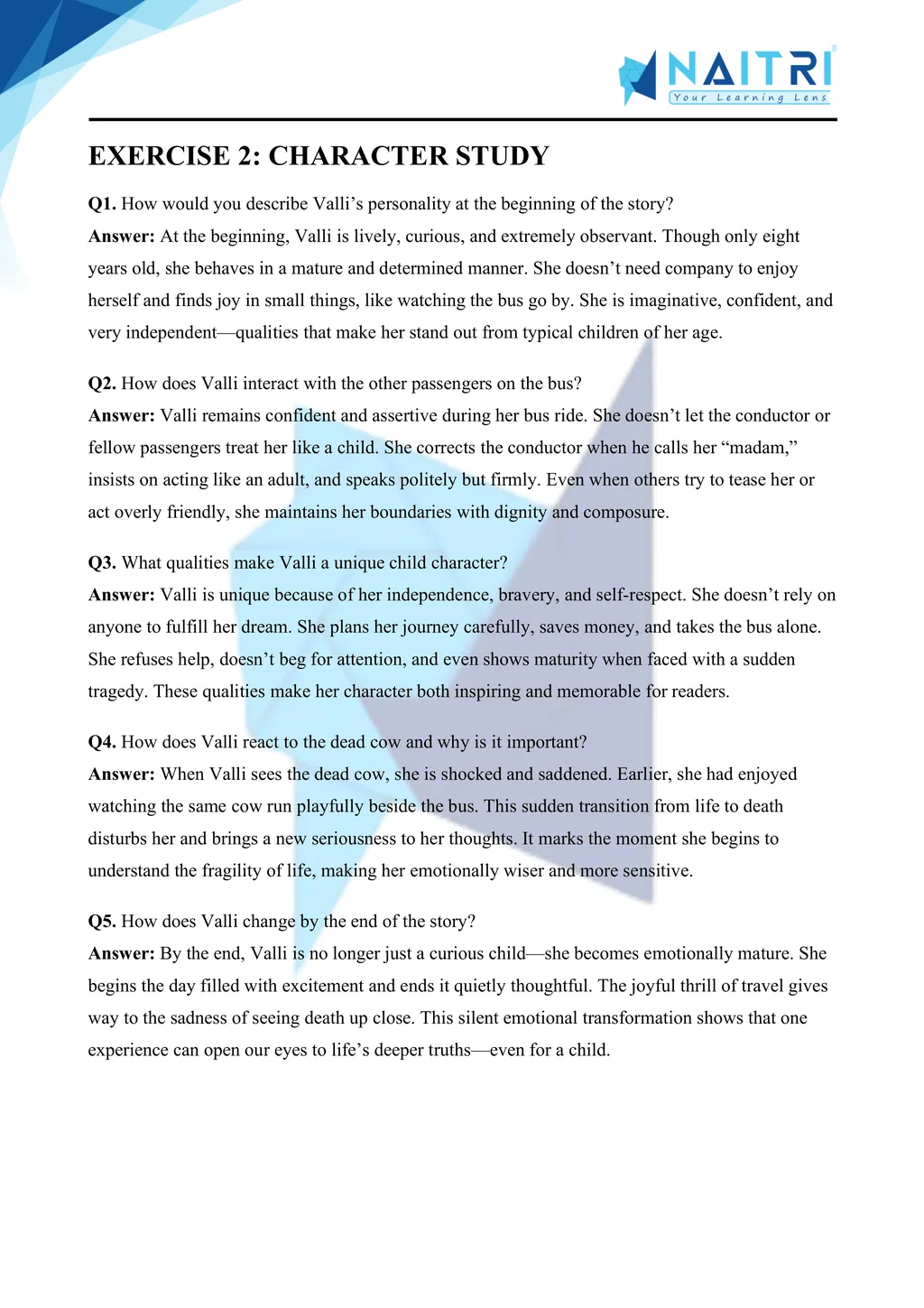 ncert solutions for class 10 english first flight chapter 7 - madam rides the bus part 2