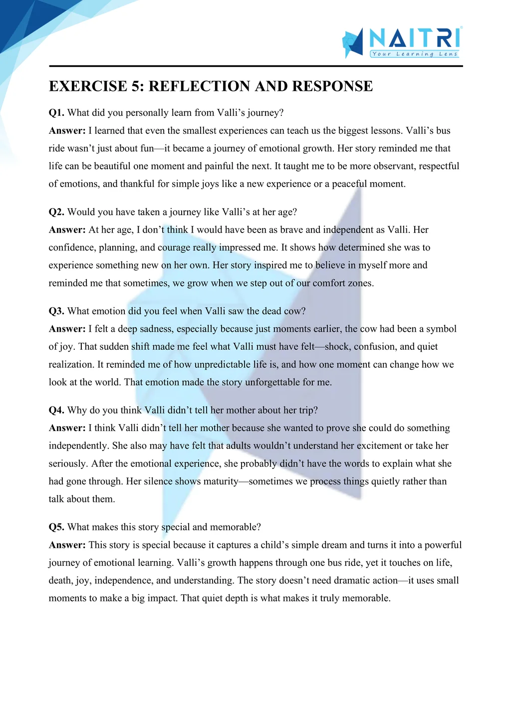 ncert solutions for class 10 english first flight chapter 7 - madam rides the bus part 5