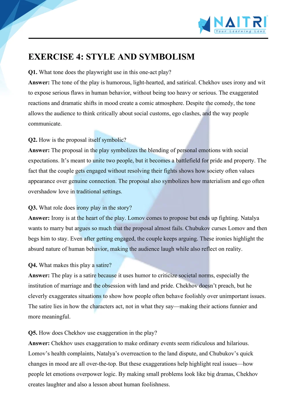 ncert solutions for class 10 english first flight chapter 9 - the proposal part 4