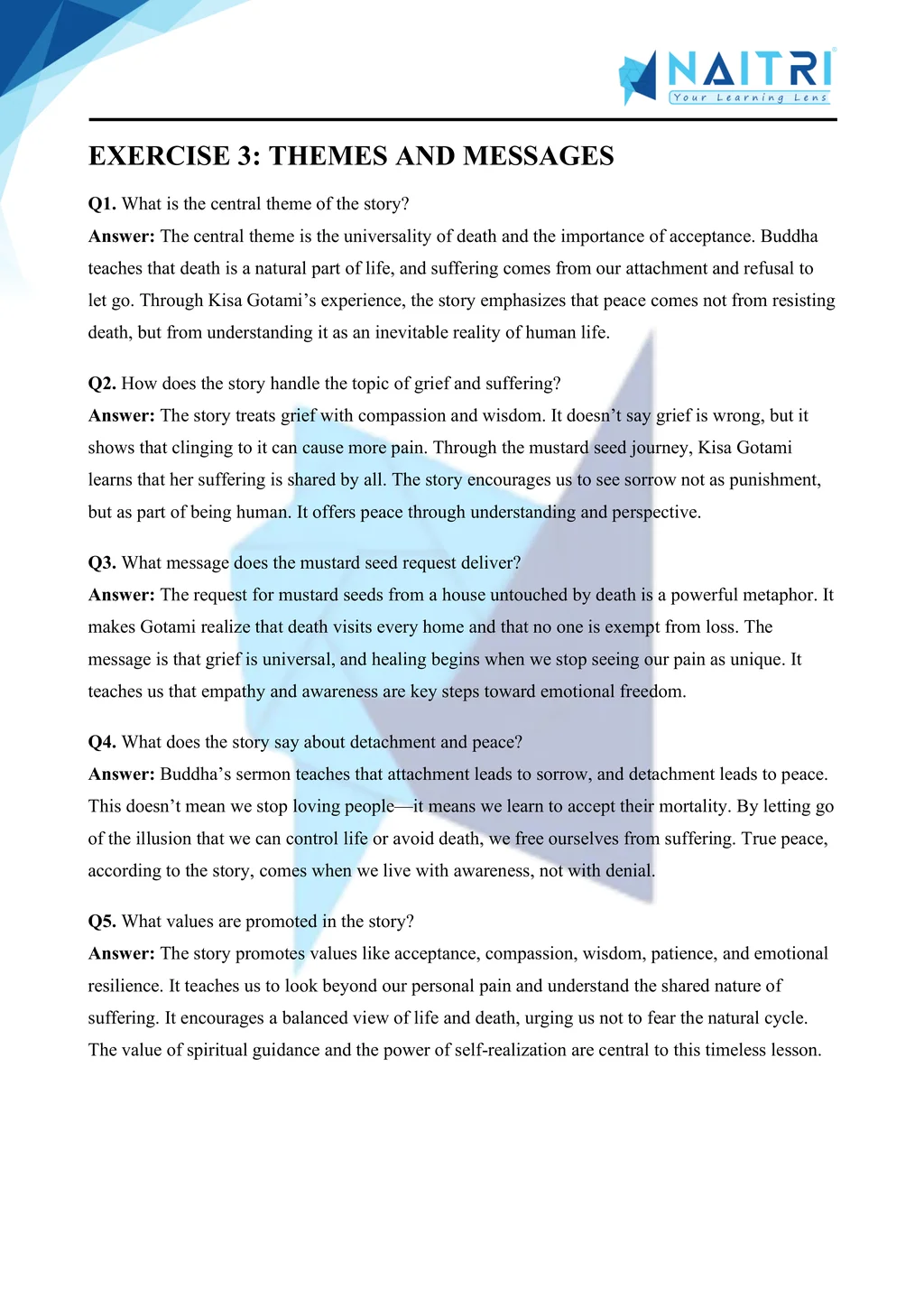 ncert solutions for class 10 english first flight chapter 8 - the sermon at benares part 3